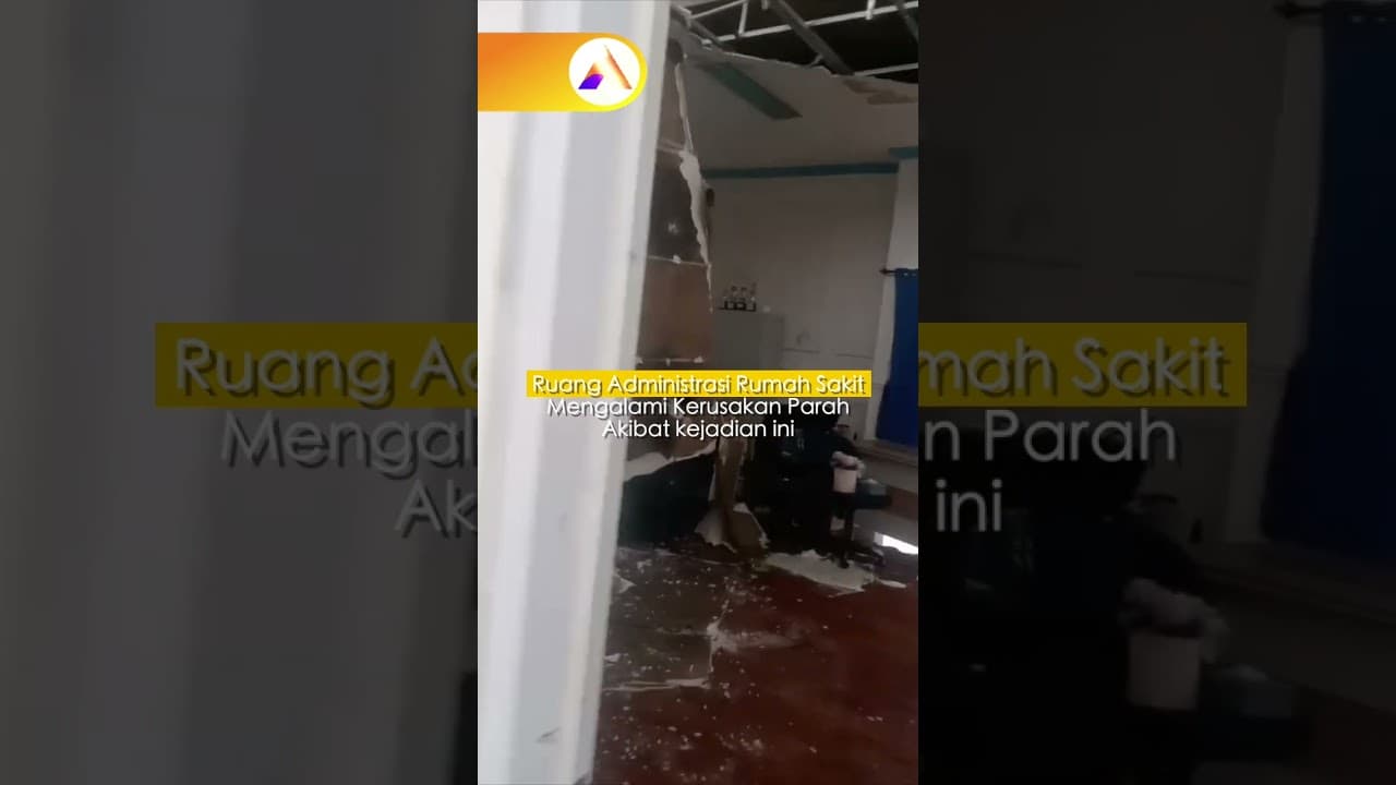 Diterjang Angin Kencang, RS Pratama Kab Pali Porak Poranda Tanpa Atap #bmkg  #anginkencang #sumsel